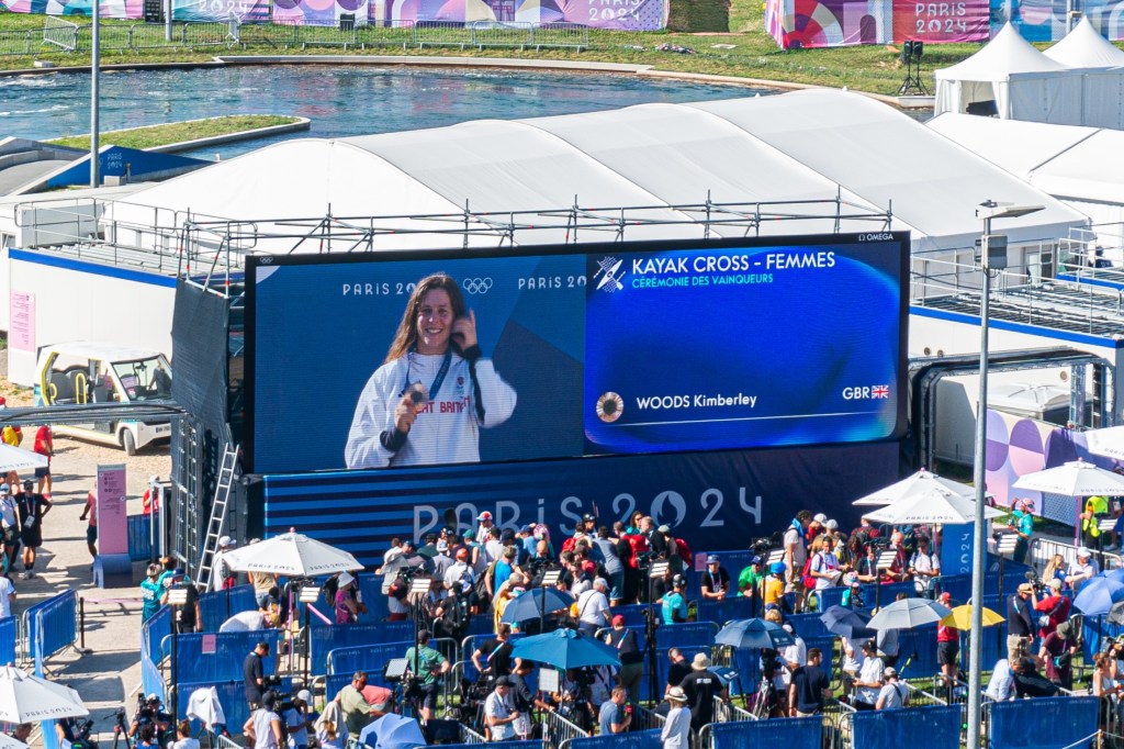 Kimberley Woods receiving her bronze medal during the final at the 2024 Paris Olympic Games