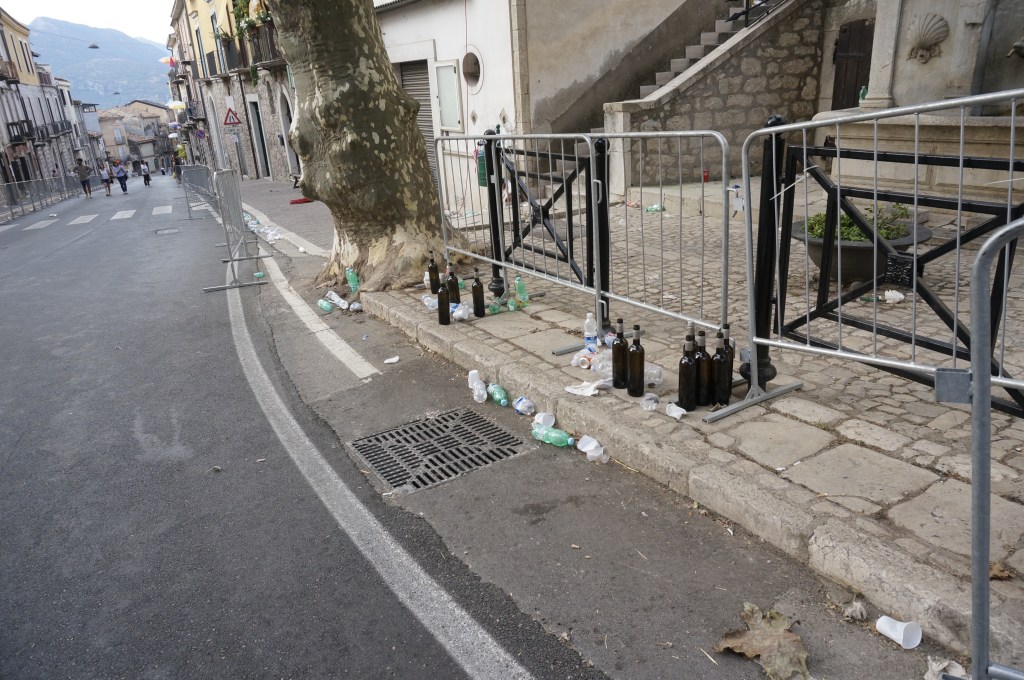 Bottles of wine during Riti Settennali in Guardia Sanframondi