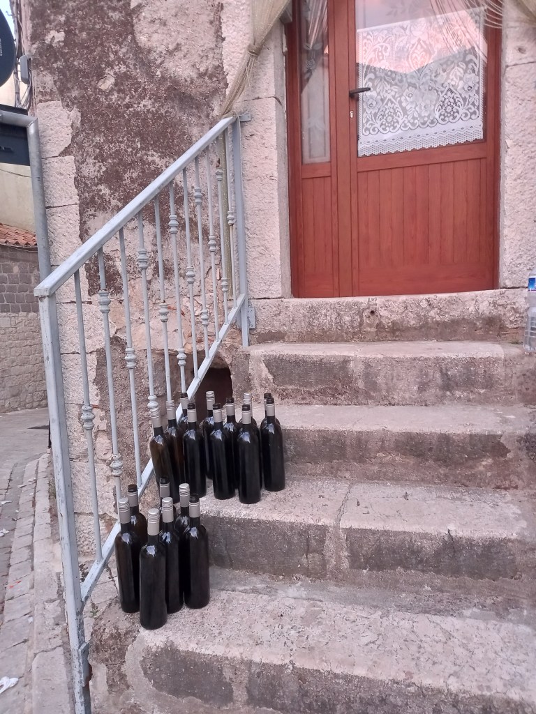 Bottles of wine during Riti Settennali in Guardia Sanframondi
